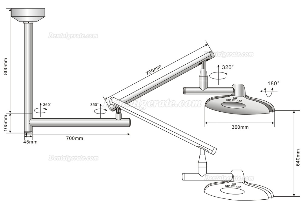 KWS KD-2012D-5 90W Dental LED Schattenlose Lampe, OP-deckenleuchte